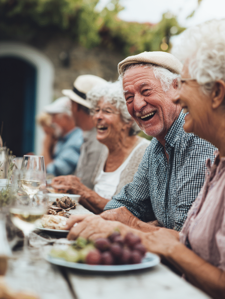 Seniors enjoying community life reflecting habits for a longer life after 60