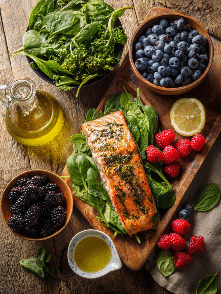 Mediterranean anti-inflammatory meal for learning how to age gracefully with better nutrition