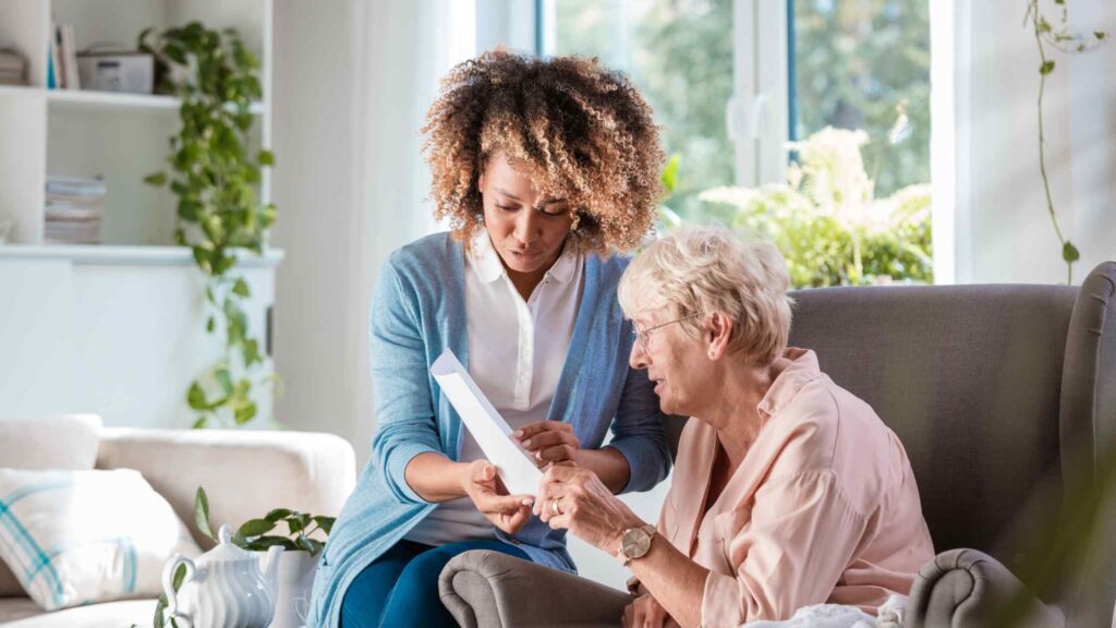 Senior care services assessment checklist used by a family to plan safe support