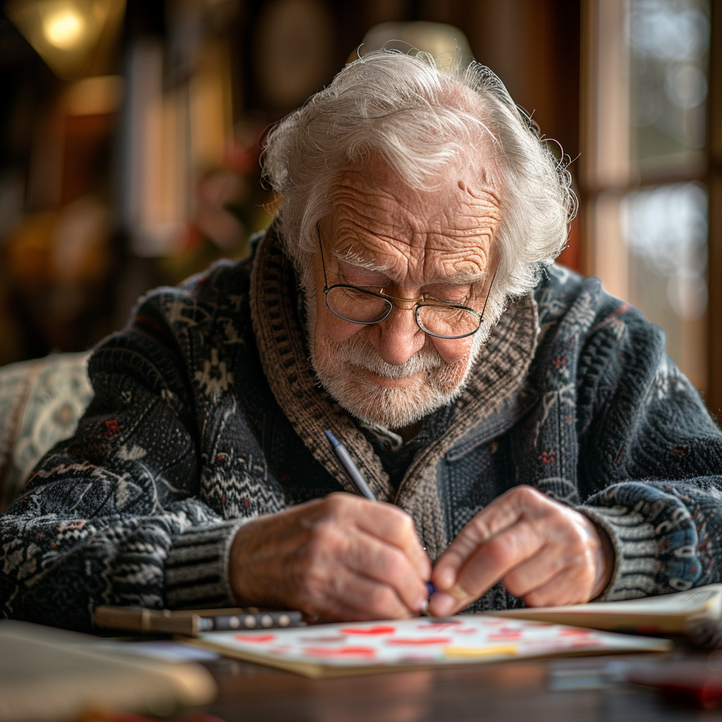 Seated card-making activity with easy tools — Valentine’s Day ideas for seniors with limited mobility