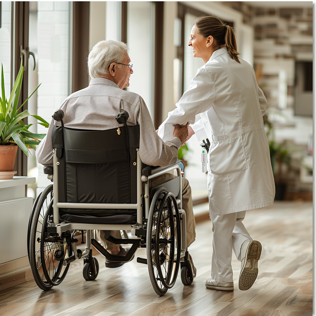 Senior care services comparison showing home care, home health, assisted living, and nursing home options