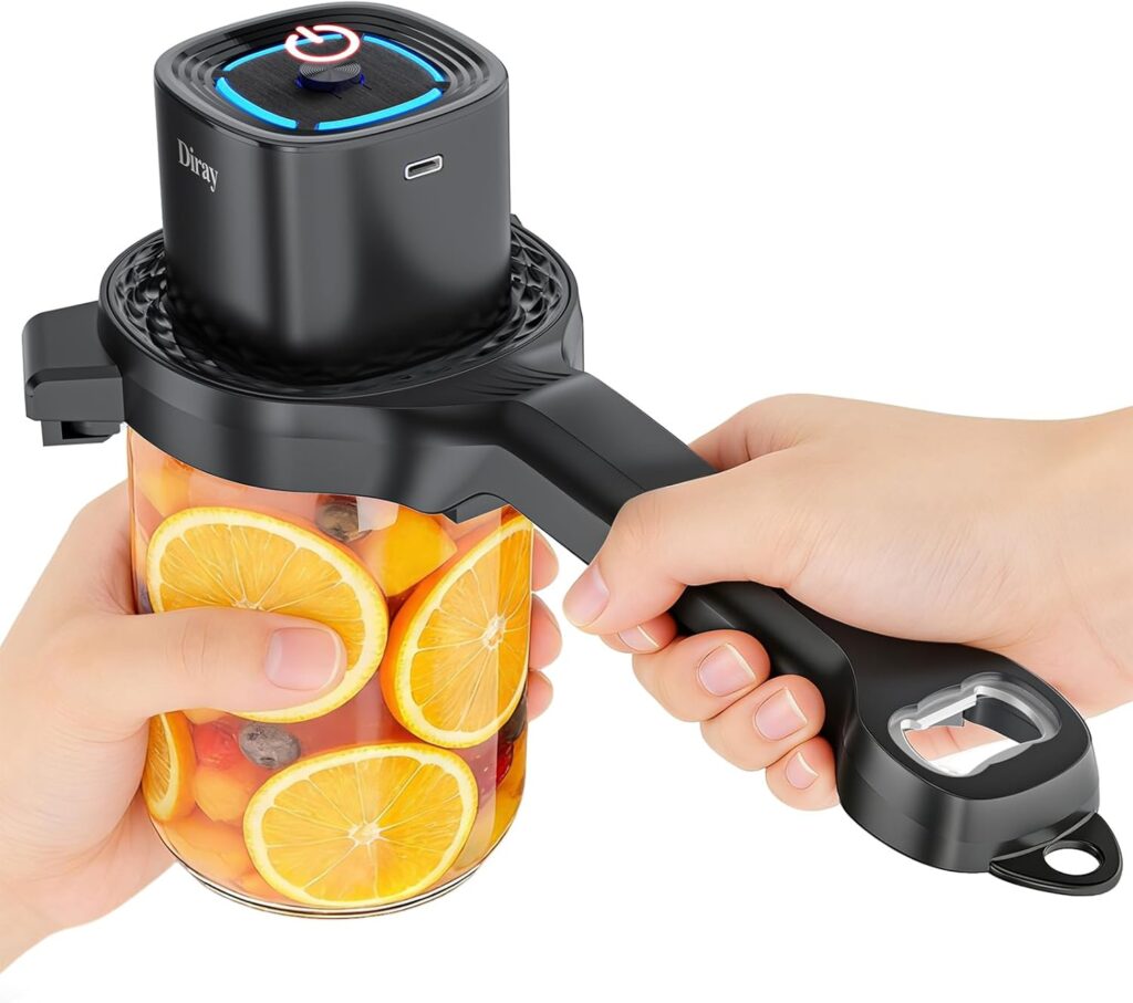Electric Jar Opener for Weak Hands, Automatic Jar Opener for Seniors with Arthritis, Strong Tough & Easy One Touch Bottle Opener for Arthritic Hands