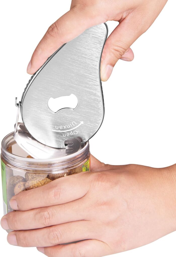 Jar Bottle Can Opener for Weak Hand & Seniors with Arthritis-Easy Twist Off Caps (0.6"-2.7") & Pull Tab Seals,Patent Unique Portable Multifunction Small Gadget for