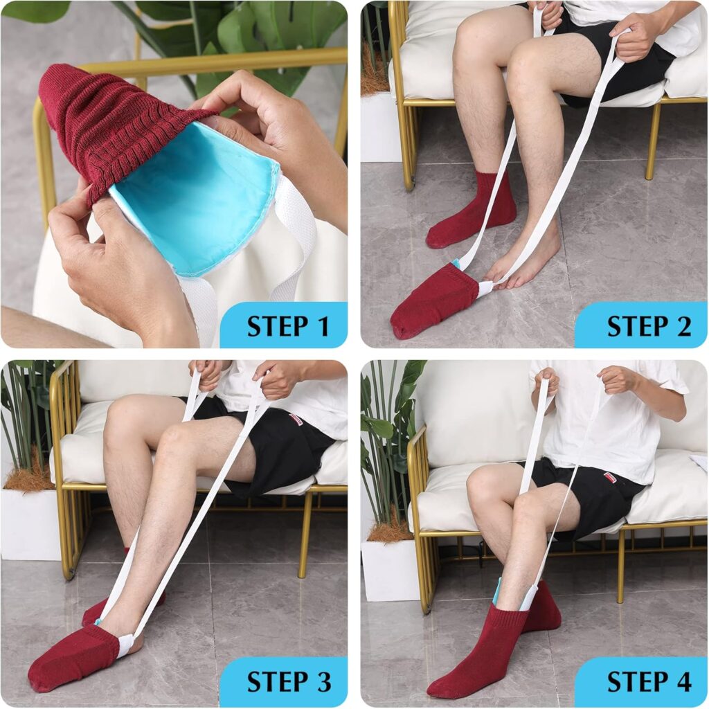 CAidRE sock aid device for seniors to put on socks more easily without bending