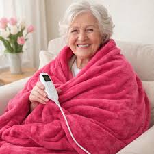Electric blanket for seniors with adjustable heat settings and soft fabric for safe warmth and comfortable sleep