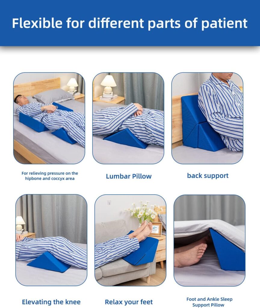 Fanwer positioning wedge pillow with supportive angled design for comfortable body alignment