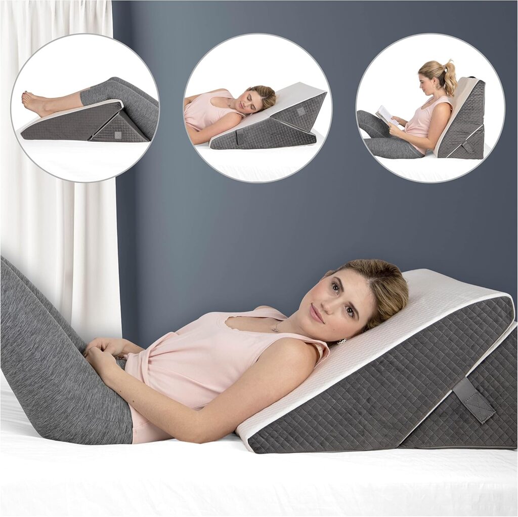 Kolbs memory foam adjustable bed wedge pillow with supportive incline design for comfortable back support and elevated sleeping comfort