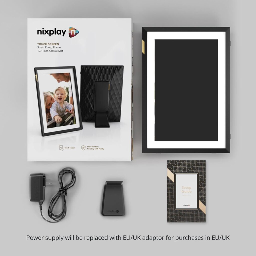 Nixplay AI Enhanced digital picture frame for seniors with smart photo sharing, touchscreen display