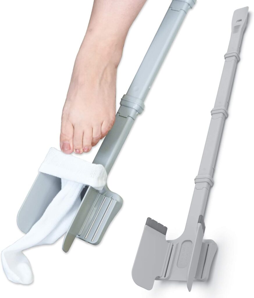 Sock Ox adjustable sock aid for seniors designed to make putting on socks easier without bending