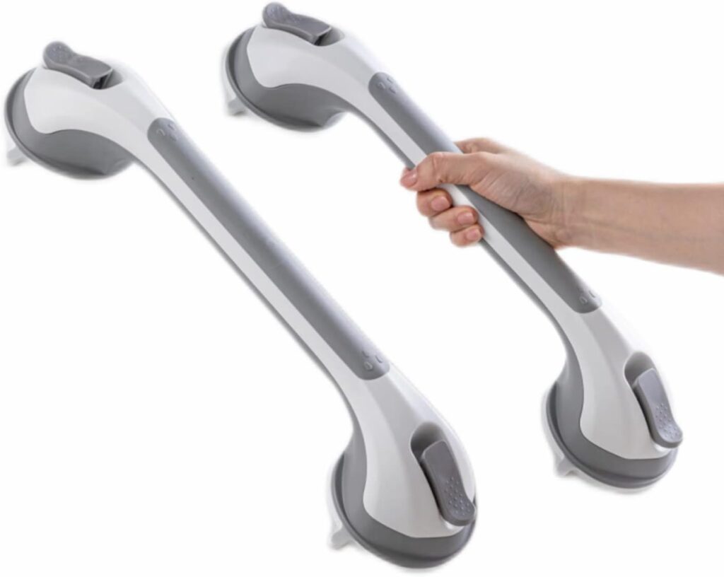 TAILI grab bars for bathtubs and showers, 2 pack suction grab bar for seniors with removable no-drill bathroom safety support and easy temporary use.