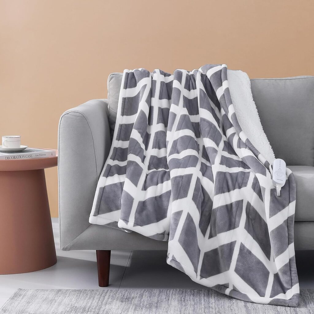 VENTIMI electric blanket heated throw with soft cozy fabric and adjustable heat settings for warm everyday comfort
