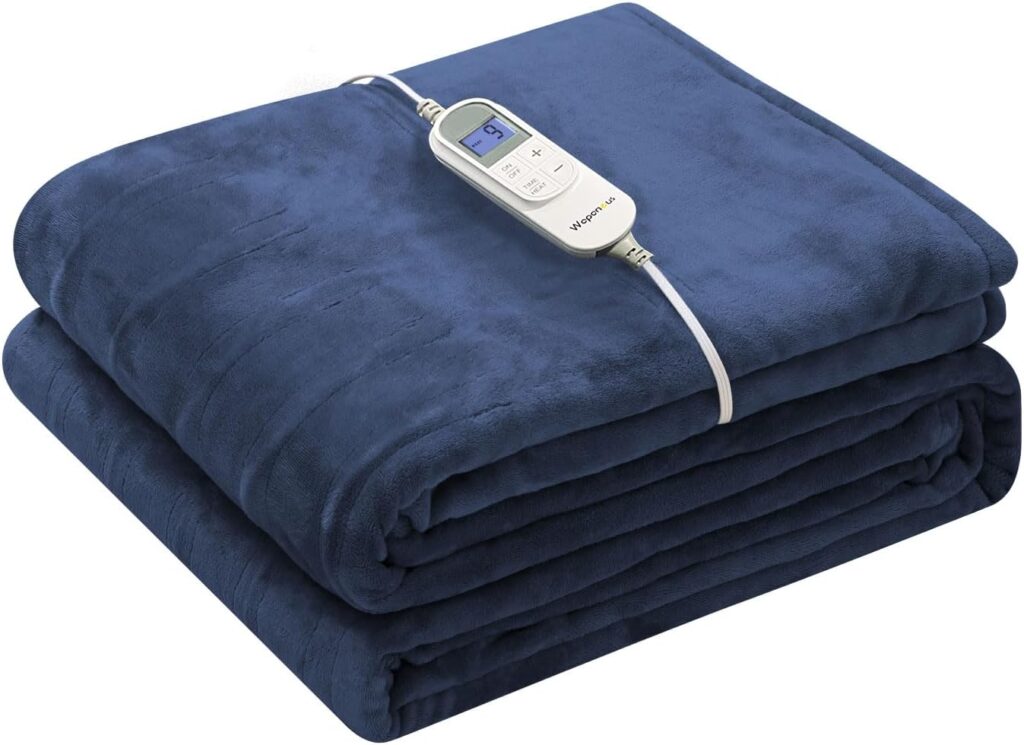 Wapaneus heated blanket full size with soft cozy fabric and adjustable heat settings for warm and comfortable sleep