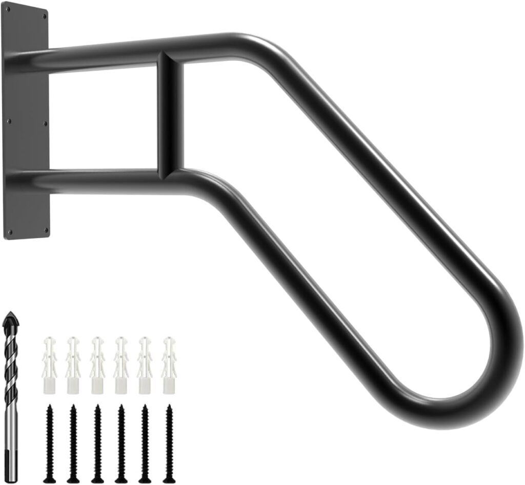 YEOOE U-shaped handrail for outdoor steps, giving seniors sturdy support and safer balance on entry stairs