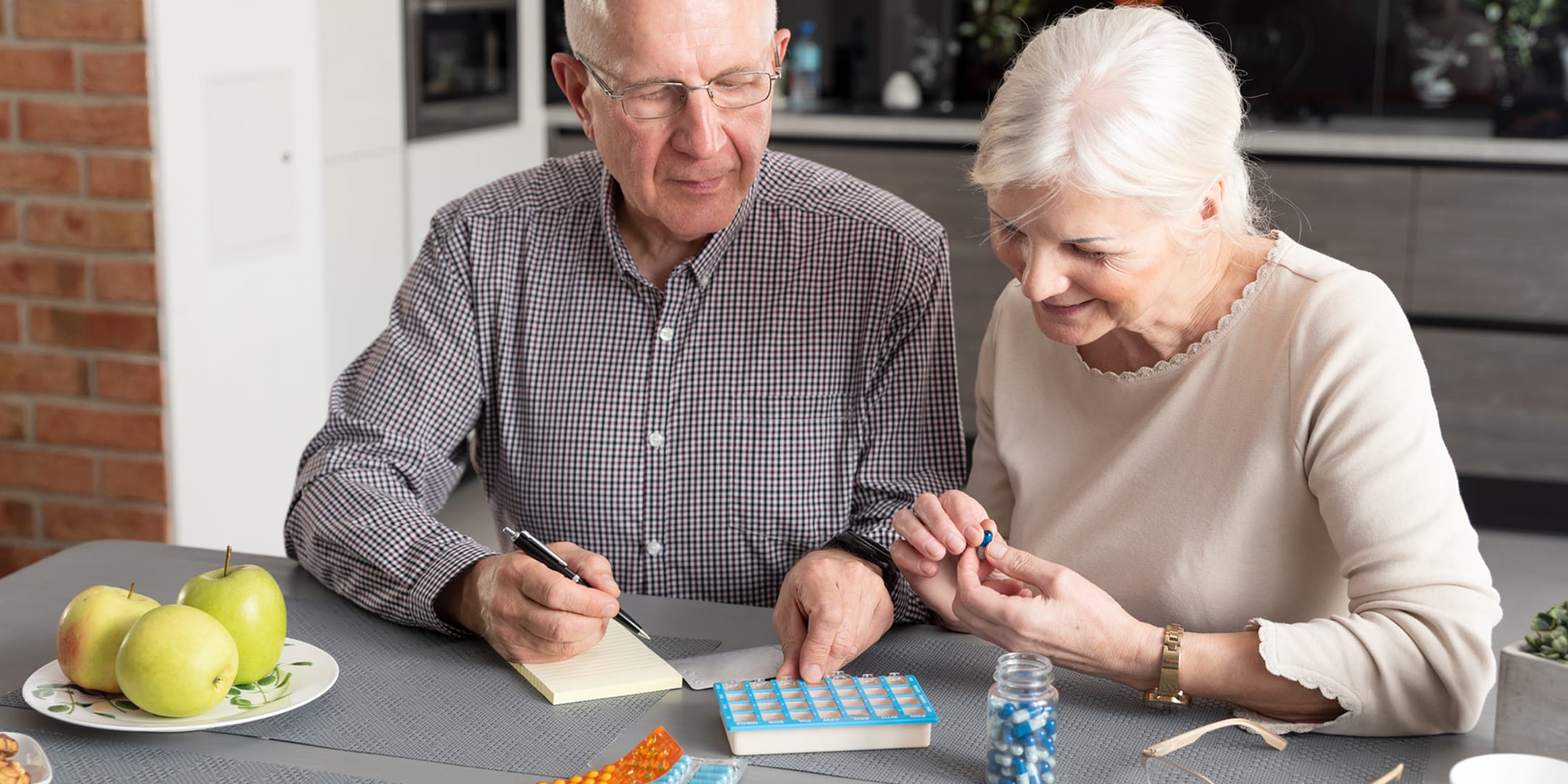 Pill organizer for seniors with easy-to-open compartments for sorting daily medication doses
